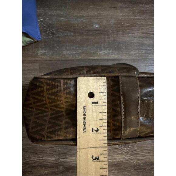 MARIO VALENTINO V Logo Shoulder Cross Body Bag PVC Leather Brown 7625L - Picture 4 of 15